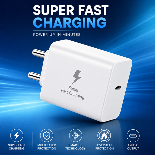 SuperFast Comfortable Charger with 5 core Type C to C Cable Galxy Z Fold 4, Fold 5, Fold 6/7, S22/Ultra,S23/Plus,S24, S25 Ultra, M Series, A Series, F Series, Oppo/Vivo/Redmi/Nothing/OnPlus/iPhone 16, 15, 16e, 17,17 Pro Max, 15 Pro Max, SPCH140