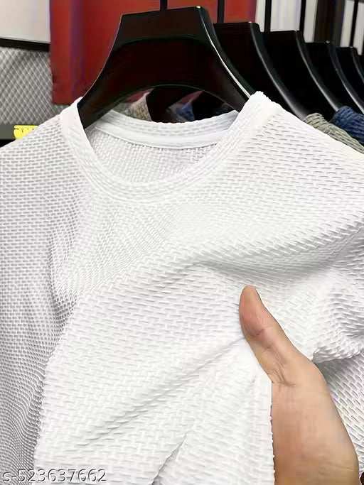 Urban Waffle Knit Oversized T-Shirt for Men