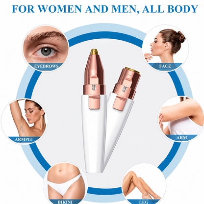 Home Flair Facial Hair Remover For Women, 2 In 1 Rechargeable Eyebrow Trimmer & Face Hair Remover For Women With Led Light - Electric Hair Trimmer For Women Face & Body, White